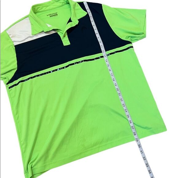 HEAD Green&Blue Polo Collared Golf Shirt L - Picture 5 of 6